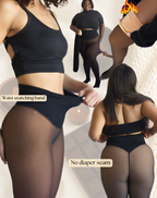 THE GLOW UP | TIK TOK VIRAL MAGIC LEGGINGS WITH COMPRESSION BAND & ONE SEAM